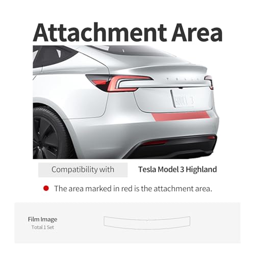 (1Set) Rear Bumper Upper Clear Protective Film PPF Compatible with Tesla Model 3 Highland 2024 , Anti-Scractch , Premium PPF