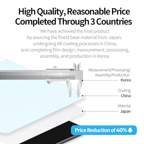 skoko TrueColor AR Screen Protector Film compatible with iPad Air 11-inch M2 2024 release
