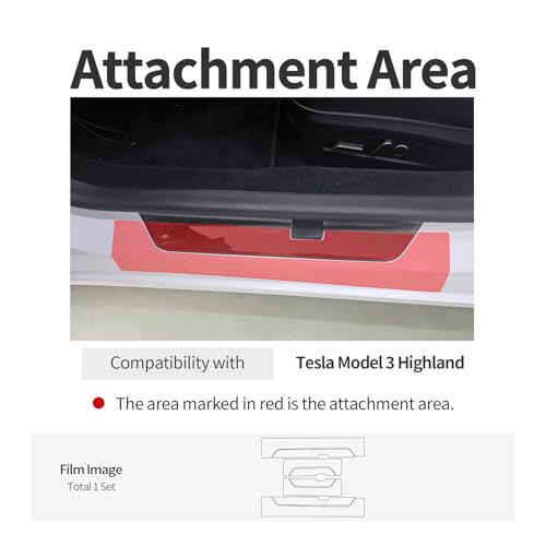 ( 4pcs in 1 Set ) Tesla Model 3 Highland 2024 Door Sill & Door Step Scuff PPF Film , Wrap , Scratches , Paint Prototection Film