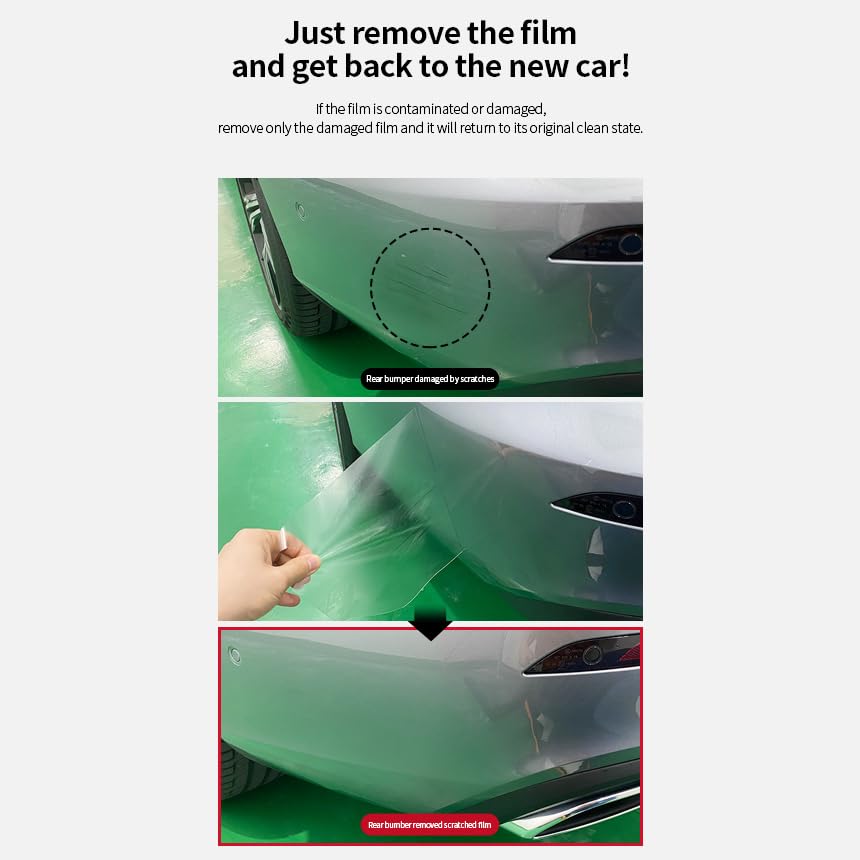 (1Set) Rear Bumper Upper Clear Protective Film PPF Compatible with Tesla Model 3 Highland 2024 , Anti-Scractch , Premium PPF