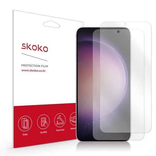 skoko [2 Pack Screen Protector Compatible with Galaxy S 23 Plus, Hybrid PET Film, Best Fit, Easy Installation, Removable Adhesive, PET, Ultra-thin type