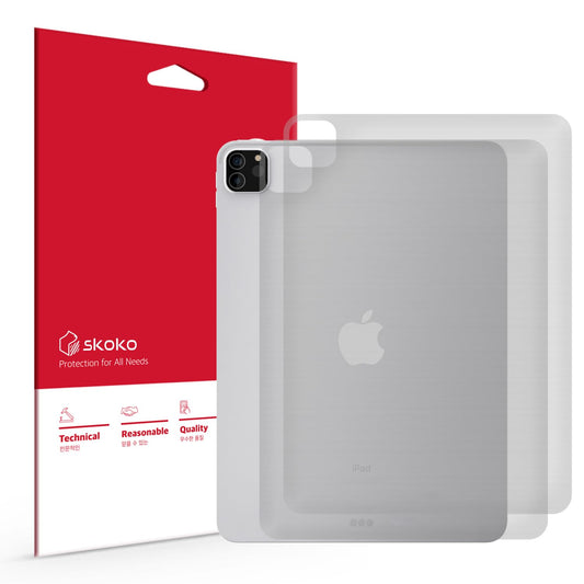 skoko 2pcs in 1set  iPad Back Body Protector cover skin Compatible with iPad Pro 11 inch 4/5/6 Generation, Protection Film , TPU , Transperant matte, Protection