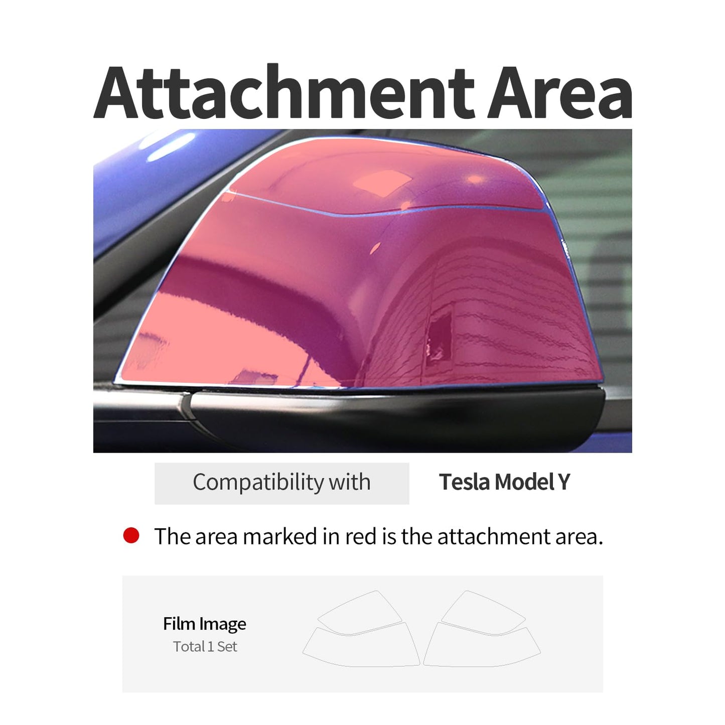 (1Set) Side Mirror Set Clear Protective Film PPF compatible with Tesla Model Y , Anti-Scractch , Premium PPF , Wrap