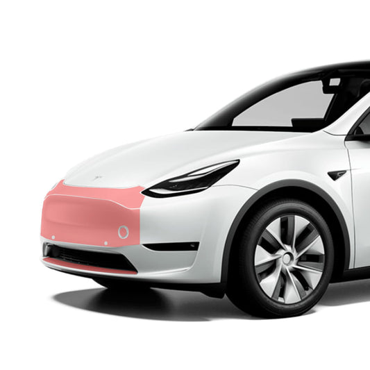 Front Bumper & Front Bumper Upper Set Compatible with Tesla Model Y Clear Protective Film PPF (Model Y before 2023 (Parking Sensors Cutting))