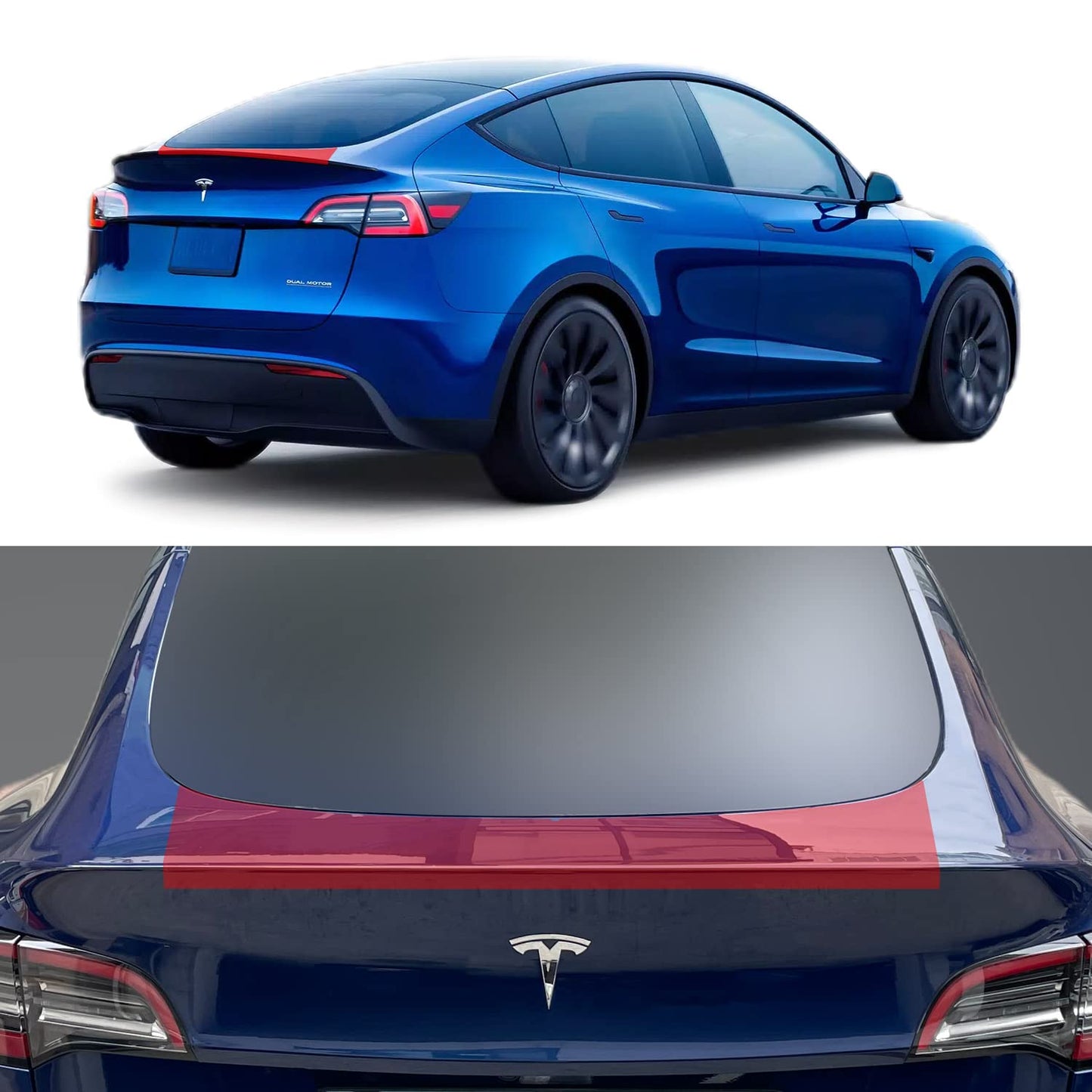 (1 Set ) Tesla Model Y Trunk Top Paint Protector Film PPF , Wrap , Scratches , Protection against dents and impacts to the upper portion