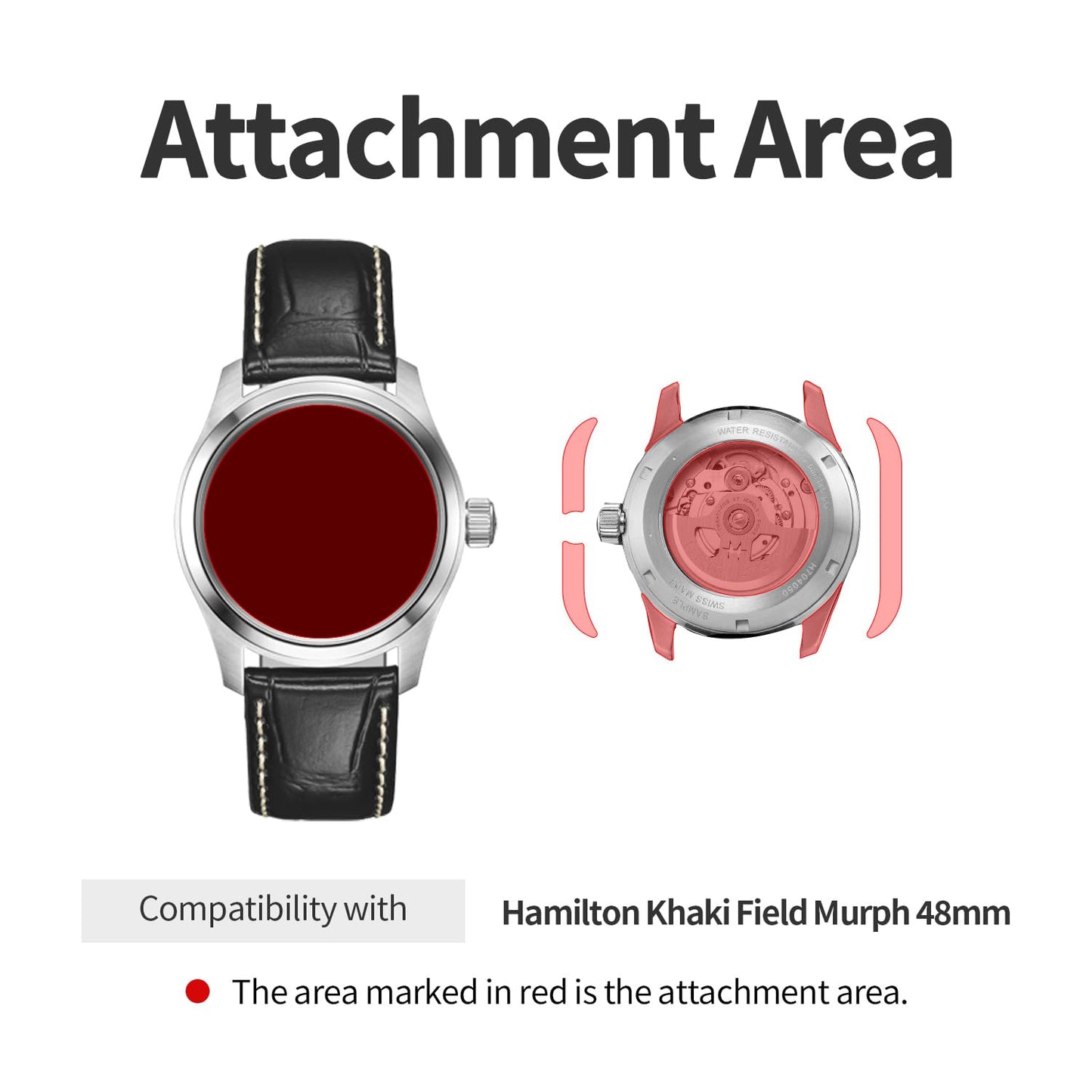 skoko ( Full Set in 1 Pack ) Full Body Protective Film Compatible with Hamilton Khaki Field Murph 38MM Clear Skin, Full Coverage, Anti Scartch, Easy installation , Clear TPU
