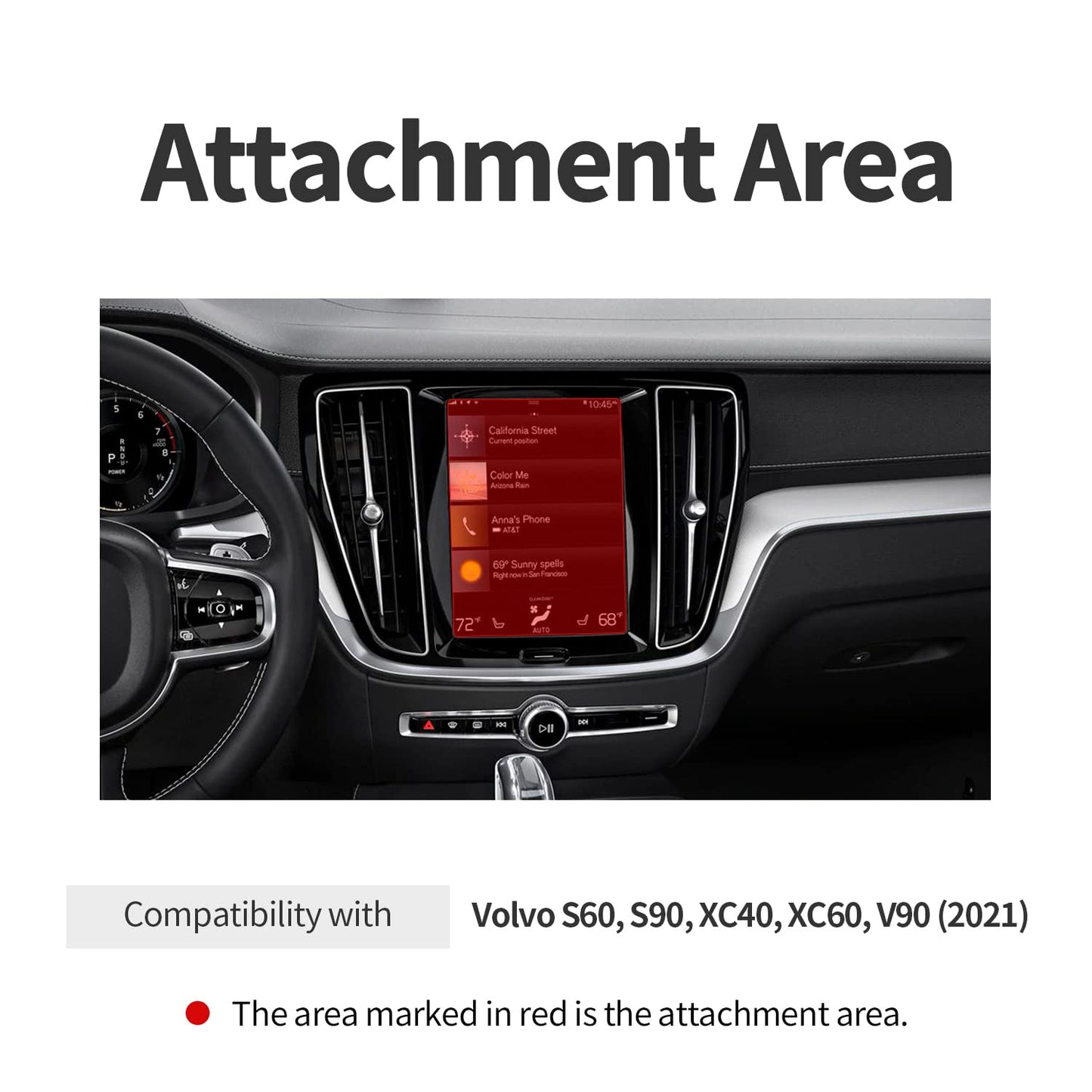 skoko [2 + 1 pcs Anti-Glare Center & Rear Air Conditional Screen Protector Compatible for volvo S60, S90, XC40, XC60, V90, Easy installation, Anti-Glare Matte, Anti Fingerprints