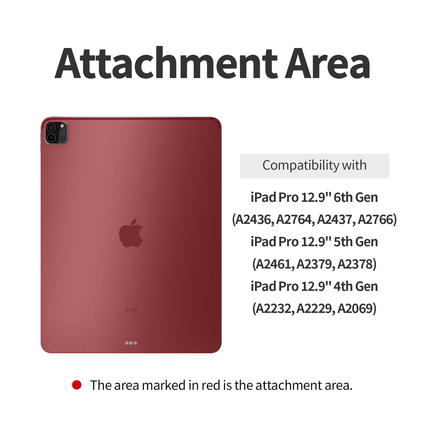 skoko 2pack Back Body Protective Film Skin compatible with iPad Pro 12.9 4/5/6 Generation , Transparant Matte Cover , Seems likes to Screen protector , Very thin compatible with all case