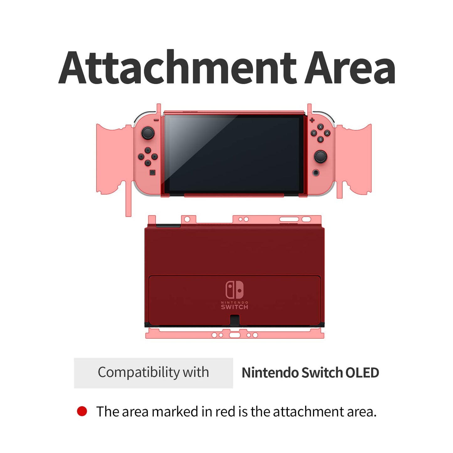 skoko Clear Carbon Protective Skin Compatible with Nintendo Switch OLED , Back+Joycon controllers , Anti Scratch , Skins , sticker , Decal , Wrap , Vinyl , Film , Protector Covers , Accessories