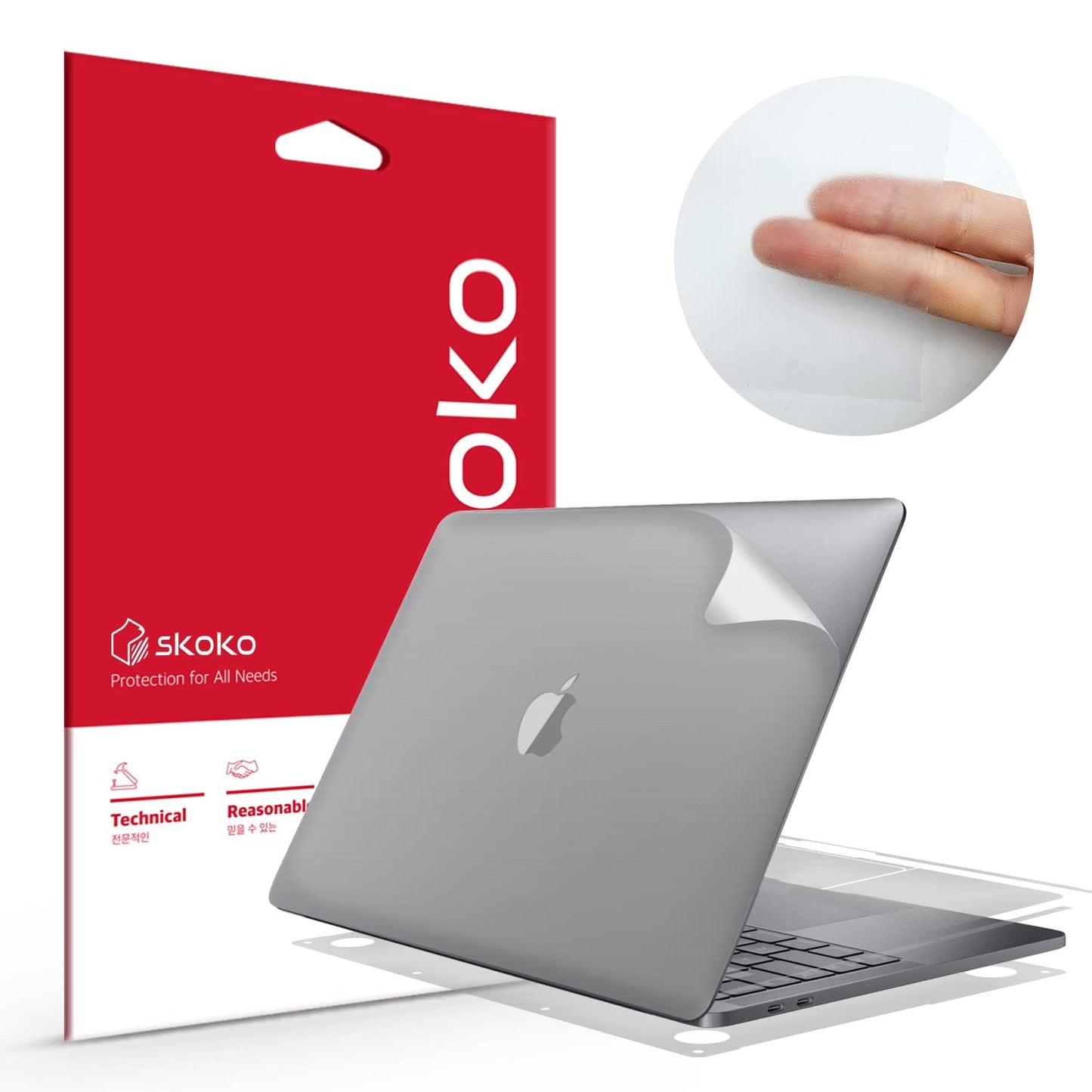 skoko [4 in 1 Full Body Protector Skin Film Compatible with Macbook Pro 16 inch M1 M2 M3 2021 2022 2023 2024 released , Bubble Free,Similar to Screen Protector TPU Matte Film, Cover