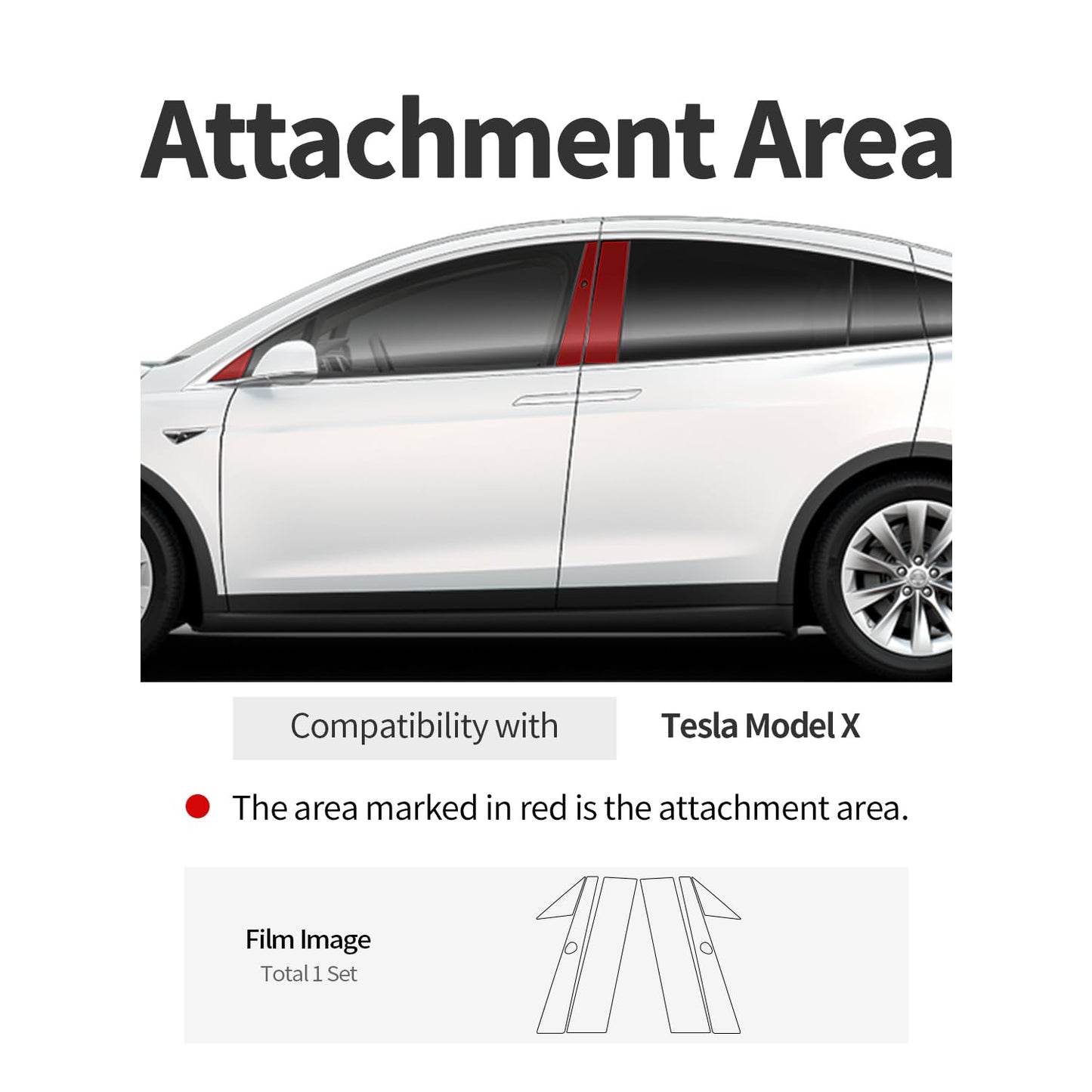 Skoko Tesla Model X 2021 - 2023 Door Filler PPF Set Scratch Guard Film , PPF , Sticker , Wrap