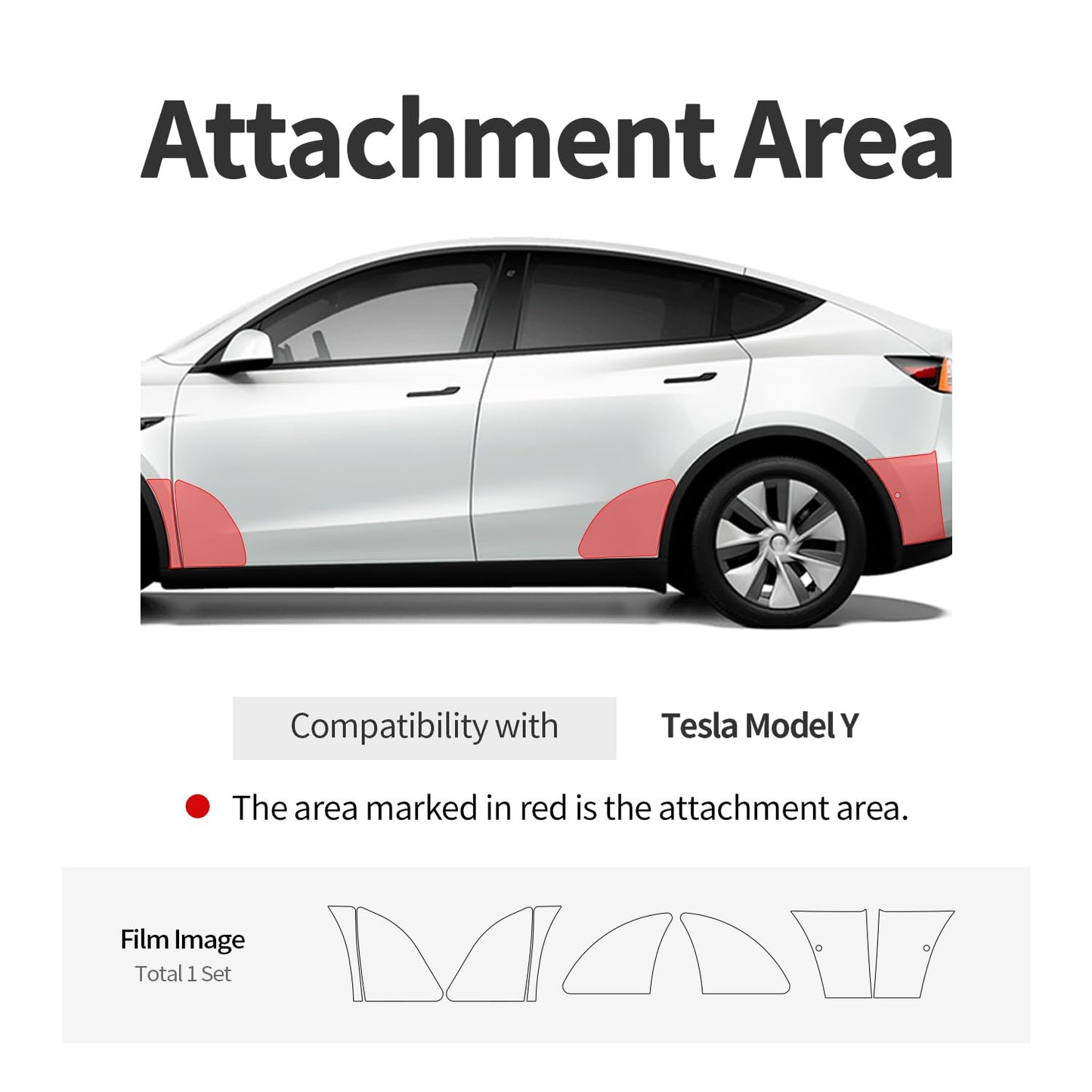 Skoko (6pcs - 1 set ) Tesla Model Y Front & Real Fender Full Set Clear Paint Protection Film PPF , Mud & Stone & Rock Chips Guard , Wrap , Scratches, and Salt Damage (6pcs - 1set )