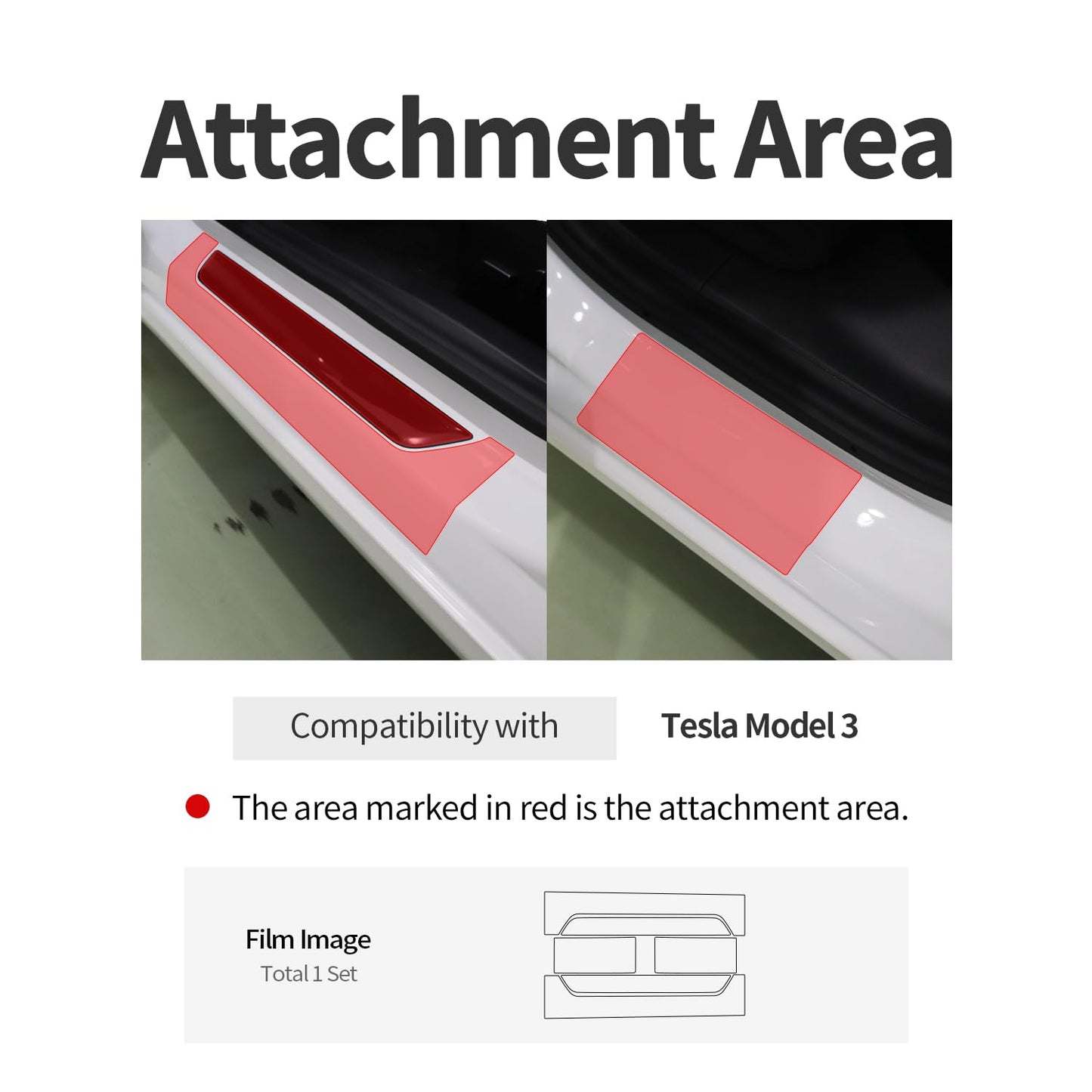 ( 4pcs in 1 Set ) Tesla Model 3 Door Sill & Door Step Scope PPF Film , Wrap , Scratches , Paint Prototection Film