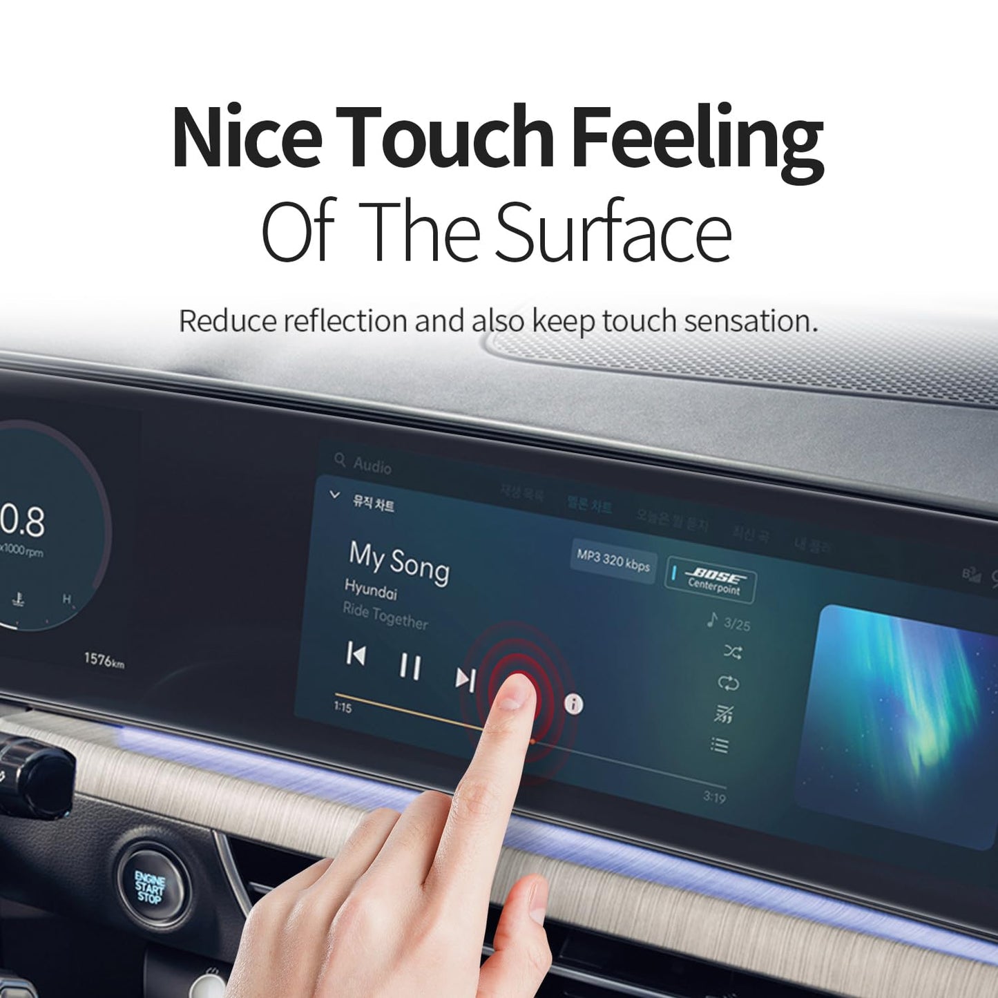skoko [2 Pack Panoramic Curved Display Full Screen Protector for EV6 KIA 2022 2023, Anti Glare Matte, Safety Protector, Anti Fingerprints, Soft Feeling, Full Cover