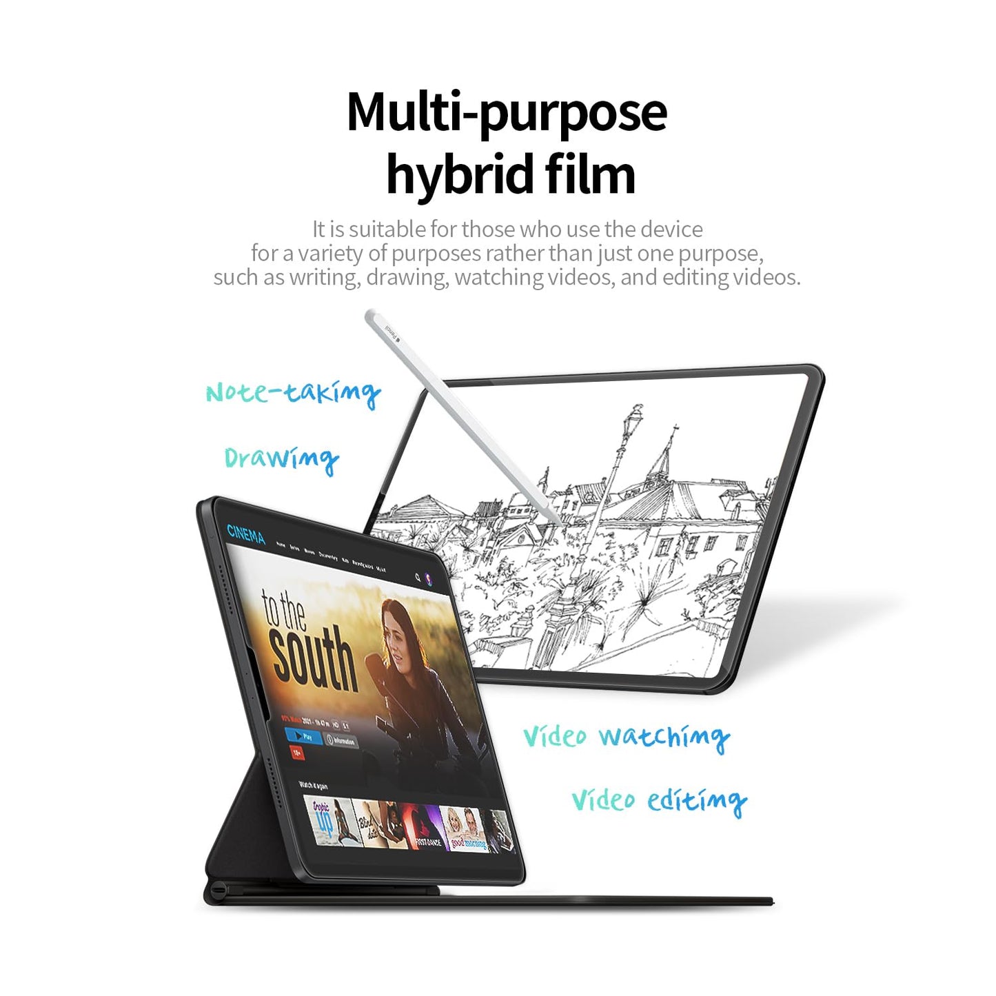 (2 Pack) Skoko for lenovo legion y700 2nd gen Hybrid Anti Fingerprint & Anti Glare Screen Protector, Anti Scratch, Bubble Free