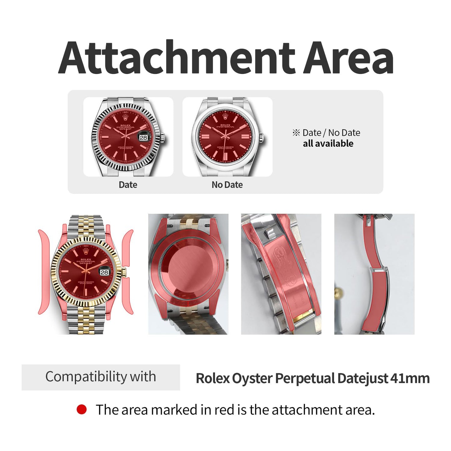 skoko 2 Pack Full Body Protective Film Compatible with Rolex Oyster Perpetual Perpetual Datejust 41mm , Glossy Clear Skin, Full Coverage, Anti Scartch, Easy installation