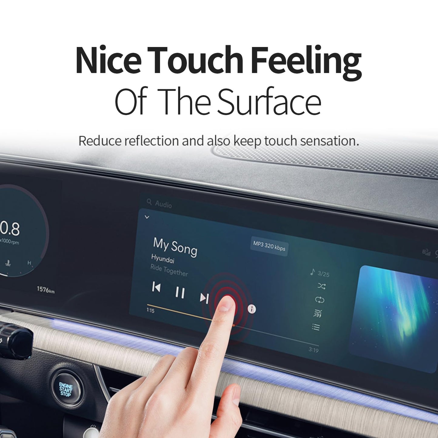 skoko (2pcs in 1) Full Cover Screen Protector Compatible with Carnival KA4 Kia Anti-Fingerpint, Anti-Glare Panoramic Screen Protector Navigation matte