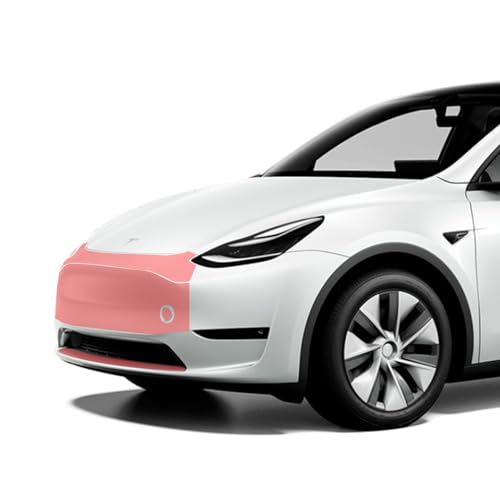 Front Bumper & Front Bumper Upper Set Compatible with Tesla Model Y Clear Protective Film PPF (Model Y after 2023 (No Parking Sensors))