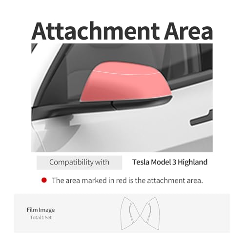 (1Set) Side Mirror Set Clear Protective Film PPF compatible with Tesla Model 3 Highland 2024 , Anti-Scractch , Premium PPF , Wrap