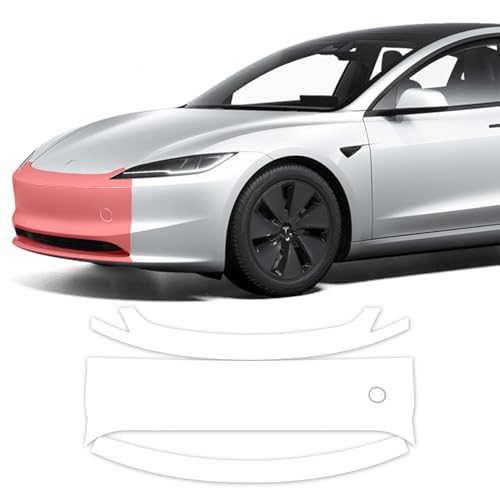 skoko [1Set in 3Pcs] Front Bumper Center & Upper & Lower Set PPF Compatible with Tesla Model 3 Highland 2024 Clear  Protective Film, Anti-Scractch , Premium PPF , Wrap