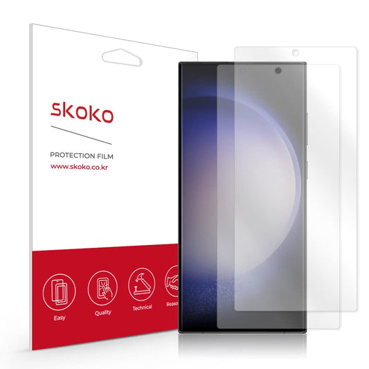skoko [2 Pack] Screen Protector Compatible with Galaxy S 23 Ultra , Real Fit Film , Best Fit , Easy Installation, Removable Adhesive , EPU , Ultra-thin type