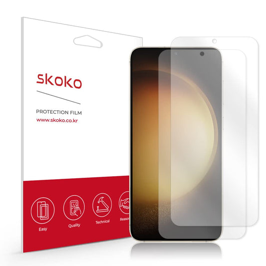 skoko [2 Pack Screen Protector Compatible with Galaxy S 23, Hybrid PET Film, Best Fit, Easy Installation, Removable Adhesive, PET, Ultra-thin type