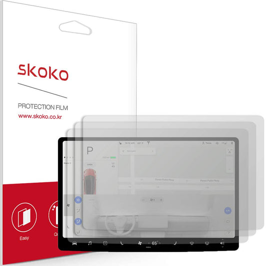 skoko [2 PCS] Anti-Glare Center Screen Protector Compatible with Tesla Model 3 / Model Y, Easy installation, Anti-Glare Matte, Anti Fingerprints, Soft Feeling