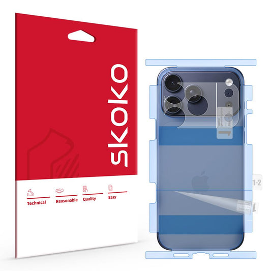 skoko 透明カメラレンズ＆iPhone 17シリーズ用フルバックボディスキン マット＆超薄型TPUプロテクター