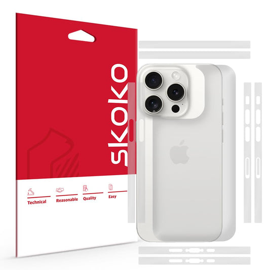 skoko [2 Pack] Back Protector Compatible with iPhone 15 Pro , Matte skin  Bubble Free, Seems Likes Screen Protector TPU Matte Skin Film Cover