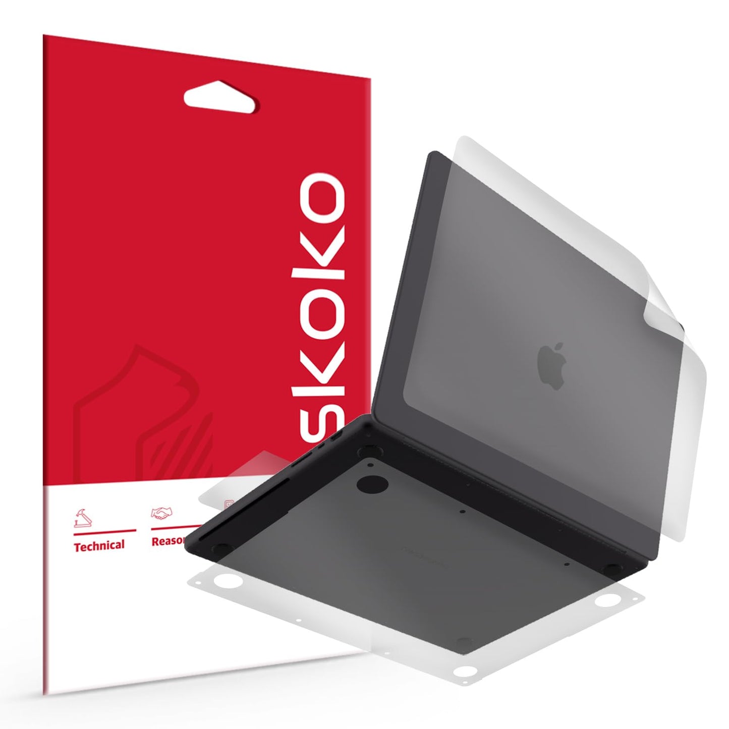 skoko 簡単取り付け 透明マットスキン保護フィルム MacBook Air 13/15インチ (M2 M3 M4) &amp; MacBook Pro 14/16インチ (M1 M2 M3 M4 M5)