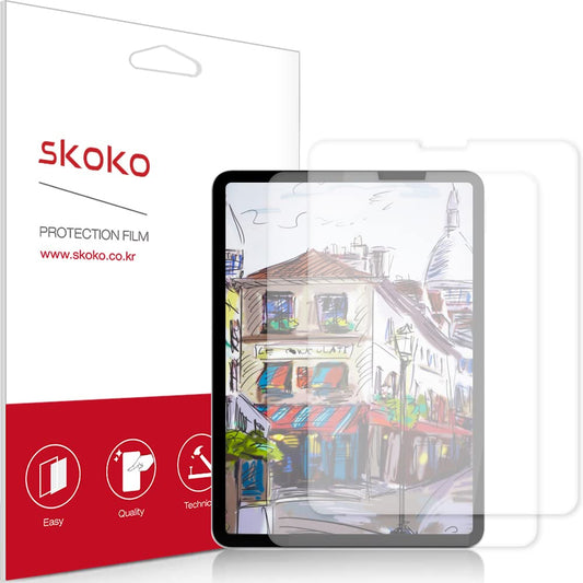 skoko [2 Pack] Paper Screen Protector Compatible with iPad Pro 11 5th / 6th Generation ( 2022 & 2021 2022 & 2018 Models ) Matte Texture, Anti-Glare, Premium PET, for Writing/Draw with Apple Pencil