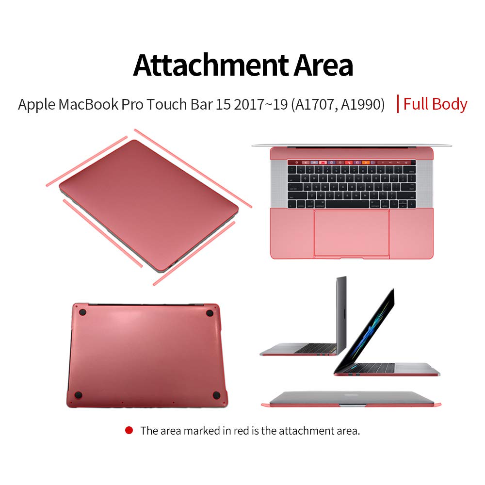 skoko [5 in 1]Full Body Protector skin Film compatible with Macbook Pro 15 Inch Touch Bar (A1707, A1990), Bubble Free,Similar to Screen protector TPU Matte Film, Cover, skins, decals,sticker