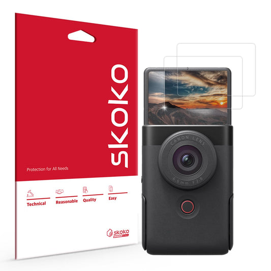 skoko Canon Power Shot V10 AR Screen Protector 2pcs , Ultra High Transmittance PET ,