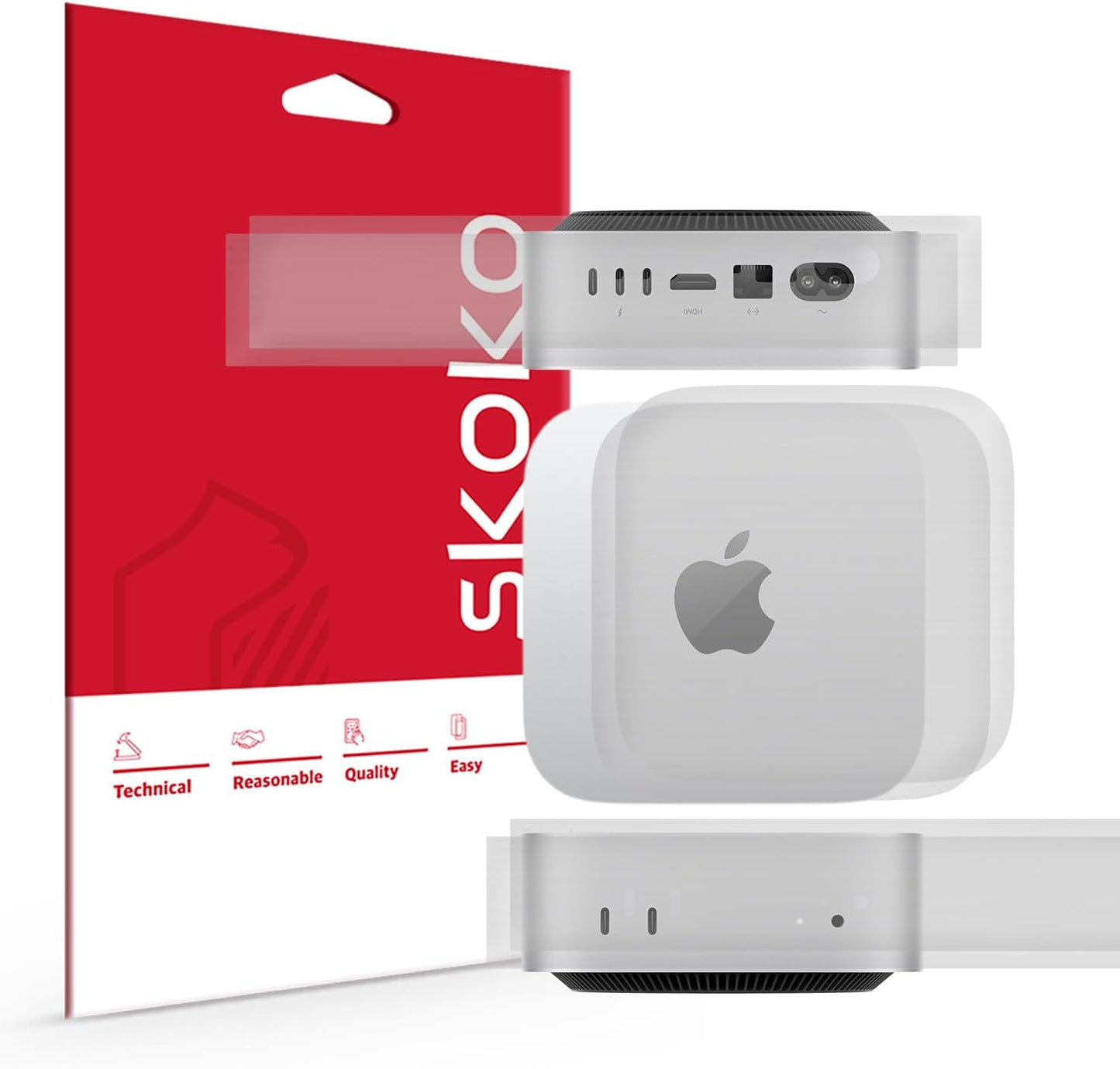 skoko (2 set Transparent Matte Body Screen protector Skin Design for Mac Mini M4 2024, Anti-Scratch, Bubble Free, Easy Guide Attachment Type