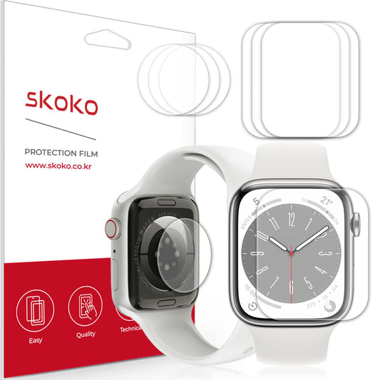 skoko [3+3 PCS] Back & Screen Protector Compatible with Apple Watch 41 / 40mm 9 8 7 6 5 4 SE2 SE, Full Coverage, Easy Installation, Flexible Film, Anti Scratch, Sensor Protector Film