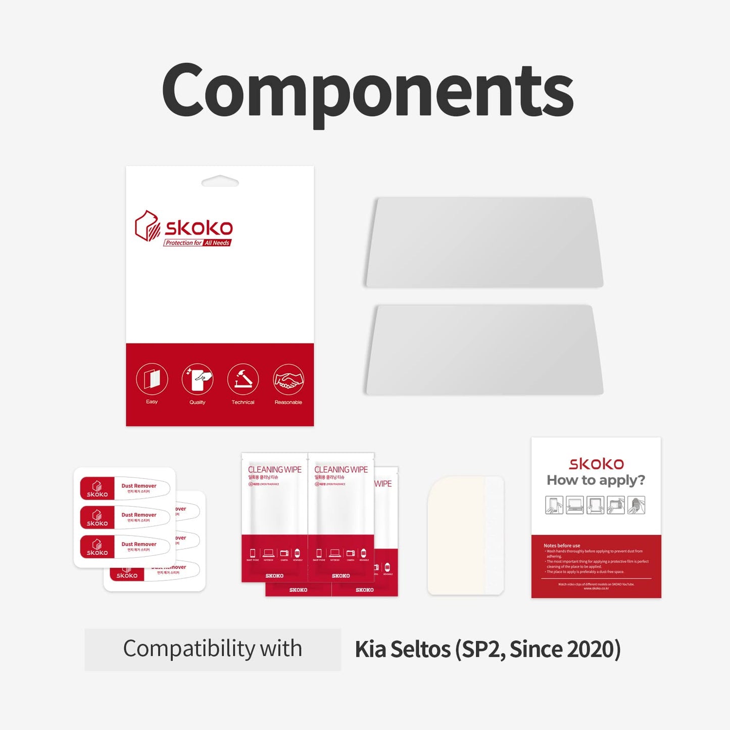 skoko [2 Pack] Anti-Glare Navigation Display Screen Protector Compatible with 2020-2022 Kia Seltos SP2, Anti-Glare Matte, Safety Protector, Anti Fingerprints, Easy installation, Soft Feeling