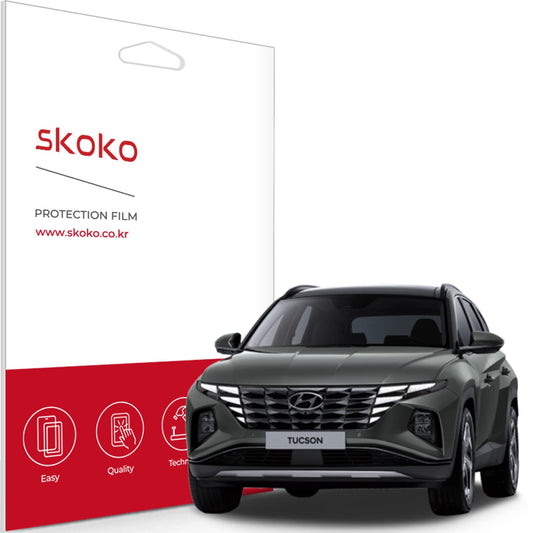 skoko [2+2] Clear Instrument Pannel + Anti-Glare Navigation Display Screen Protector Compatible with Hyundai Tucson NX4 2021 2022 2023, Anti-Glare Matte, Safety Protector, finger printless, Soft Feeling