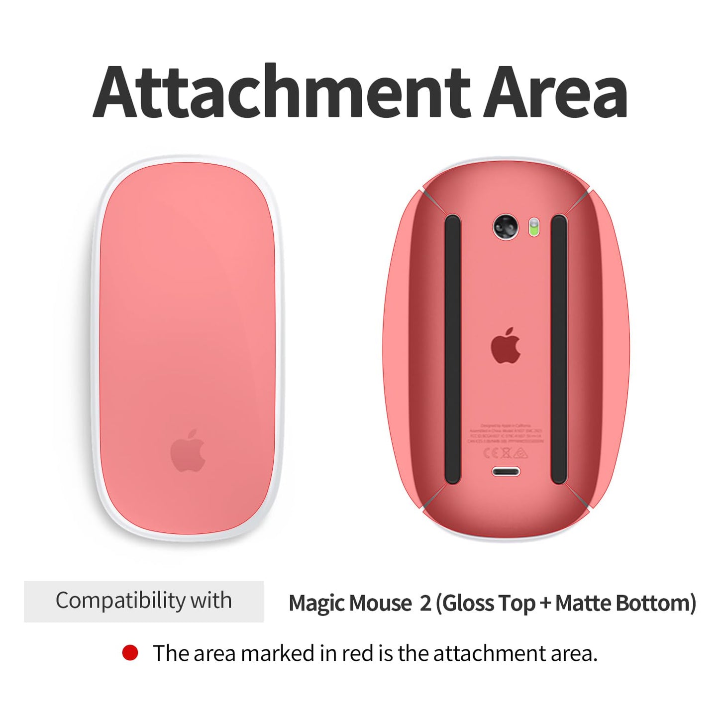 skoko [2 Pack ] Matte Protection Film compatible with Apple Magic Mouse 2 , Anti-scratch , Anti-figerprint top & bottom Protector film
