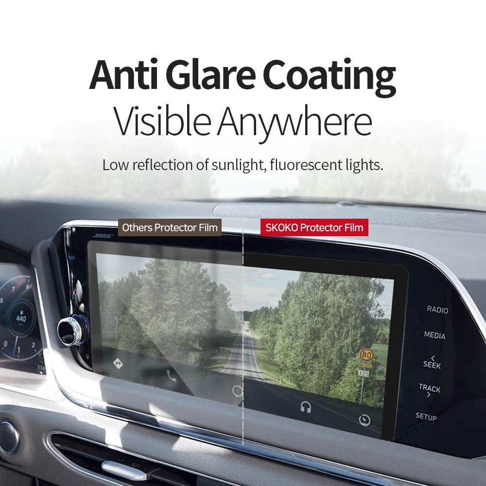 skoko [2+2] Clear Instrument Pannel + Anti-Glare Navigation Display Screen Protector Compatible with Hyundai Tucson NX4 2021 2022 2023, Anti-Glare Matte, Safety Protector, finger printless, Soft Feeling