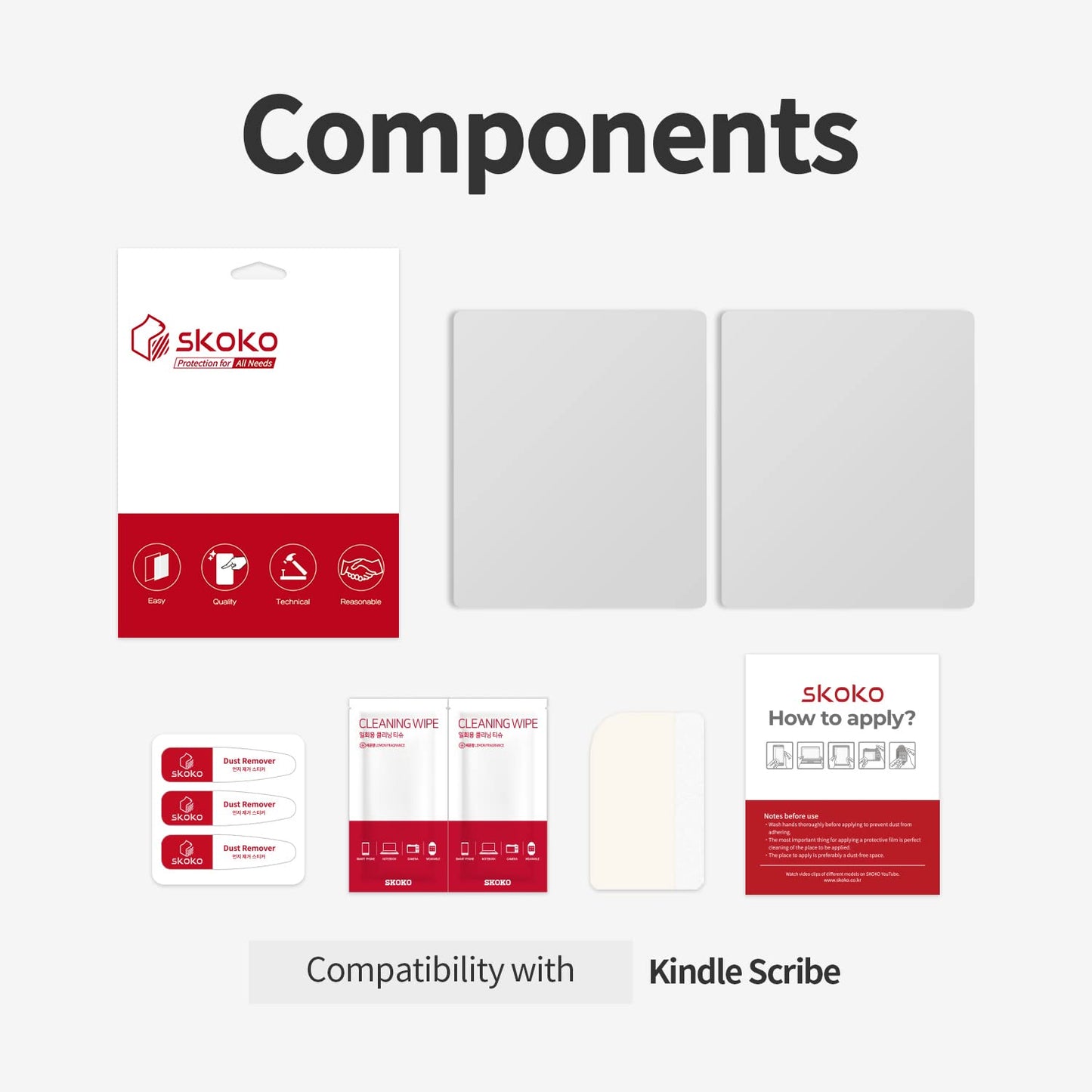 (2 Pack) SKOKO Screen Protector compatible with Amazon Kindle Scribe , Film , Matte , Anti-Glare , Anti Scratch, Bubble Free