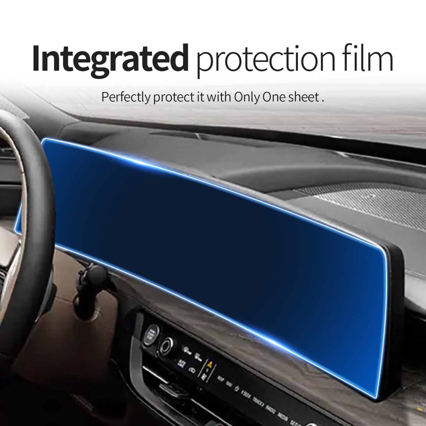 skoko [2 Pack] Panoramic Wide Display Screen Protector for Sonata The Edge Hyundai , Anti Glare Matte , Safety Protector, Anti Fingerprints, Soft Feeling , Full Cover , PET