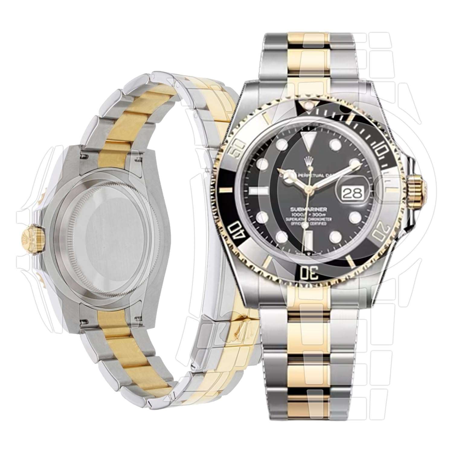 2-Pack Skoko Full Body Protective Film For Rolex Oyster Perpetual Datejust 41mm - Glossy Clear Anti-Scratch Skin