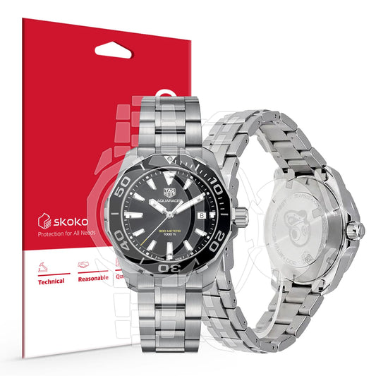 skoko [ Full Set in 1 Pack ] Full Set Full Body Protective Film Compatible with Tagheuer Aquaracer 300m 43mm Glossy Clear Skin, Full Coverage, Anti Scartch, Easy installation