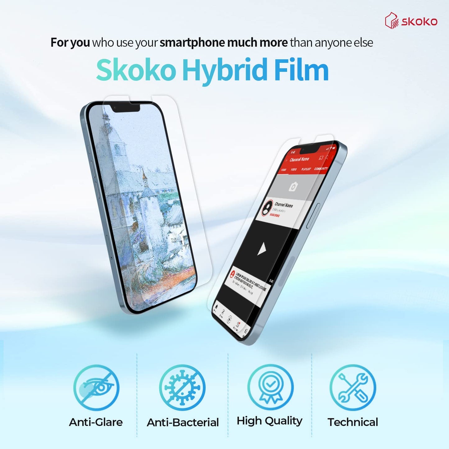 skoko [2 Pack Screen Protector Compatible with Galaxy S 23 Plus, Hybrid PET Film, Best Fit, Easy Installation, Removable Adhesive, PET, Ultra-thin type