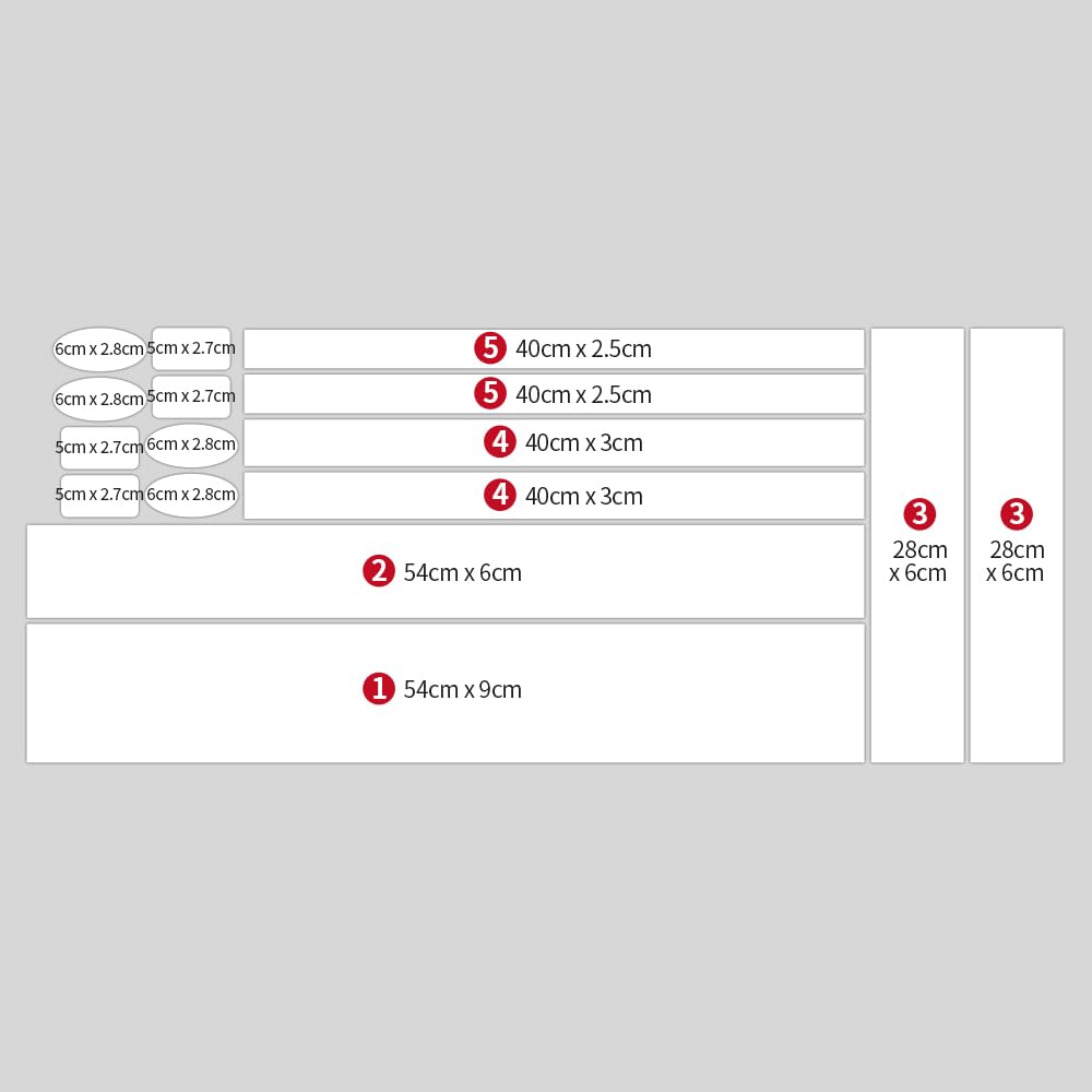 Film layout and piece sizes in the bicycle set