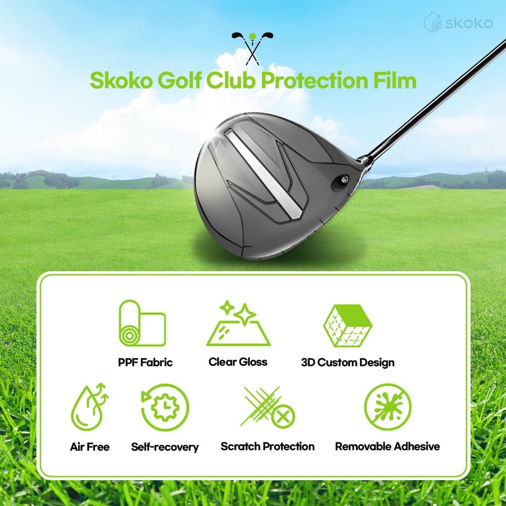 Golf club protection film features