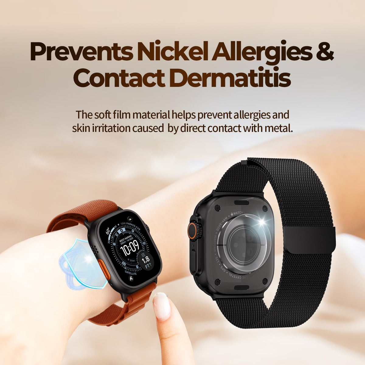 Thin barrier between your skin and the Apple Watch back