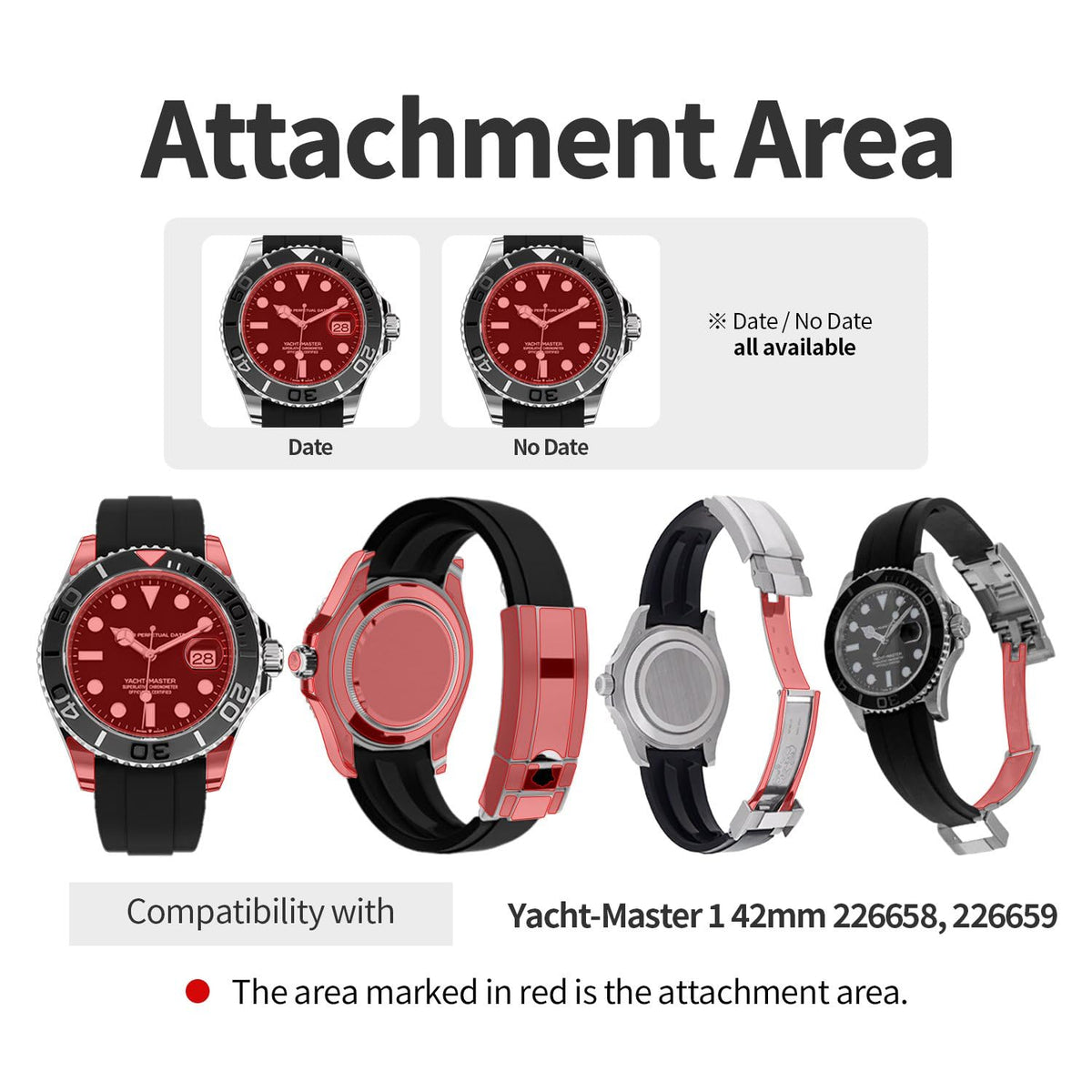 Attachment areas on Rolex Yacht-Master 42mm Ref. 226659