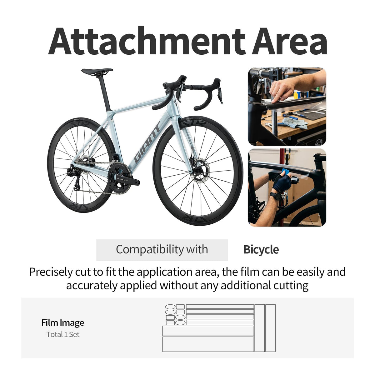 Attachment areas on a bicycle frame